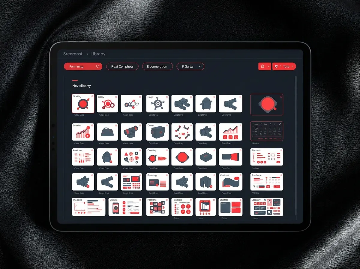 Asset Library interface showing available SCADA building blocks