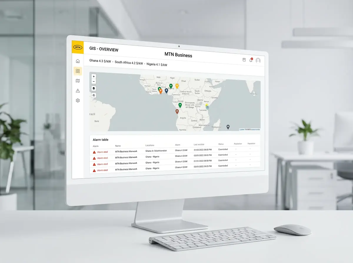 Adroit GIS dashboard showing real-time asset positions on an interactive map