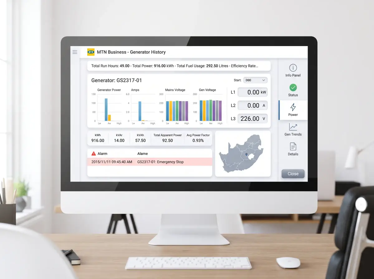 Adroit SCADA interface with GIS integration showing live process data on a geographic overlay