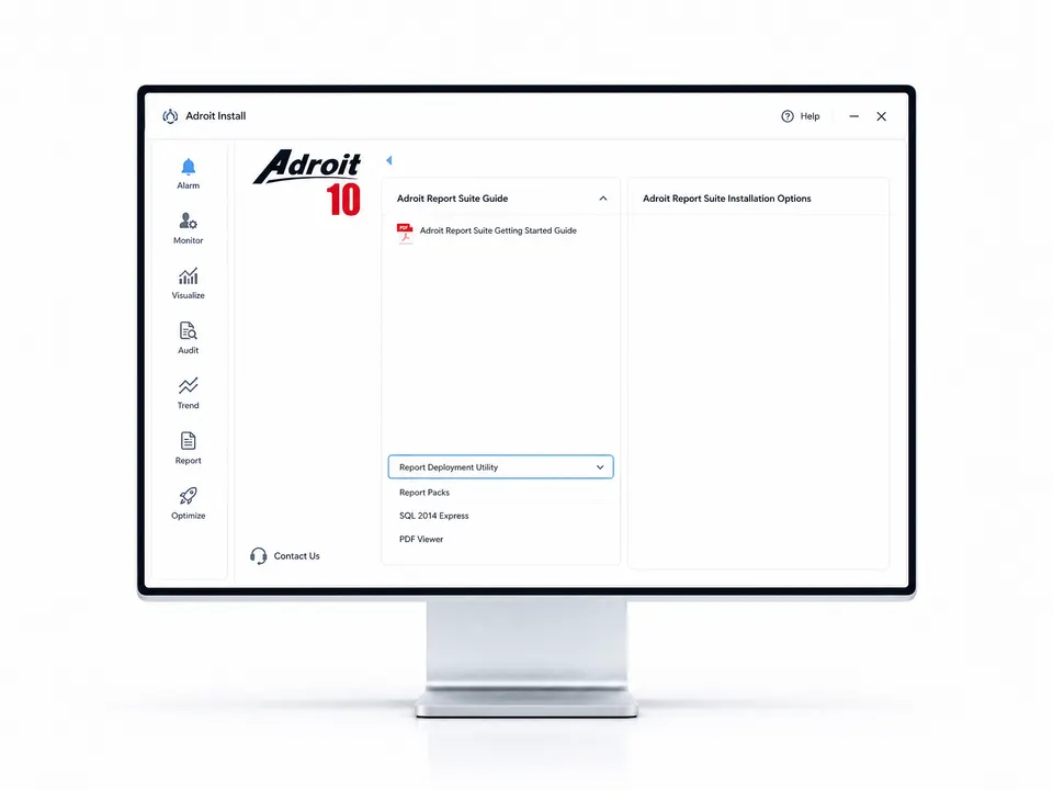 Adroit Report Deployment Utility - installer interface for Report Packs and dependencies