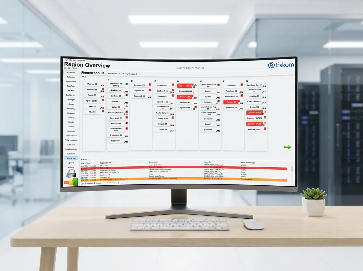 ESKOM Overall Network Status - site-level detail screen