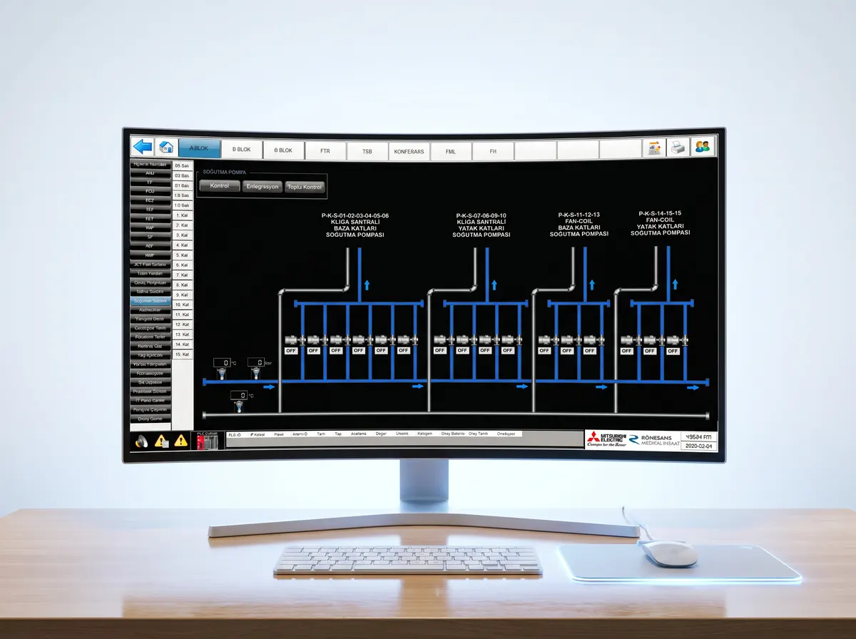 Istanbul IKITELLI Hospital Project - SCADA overview screen
