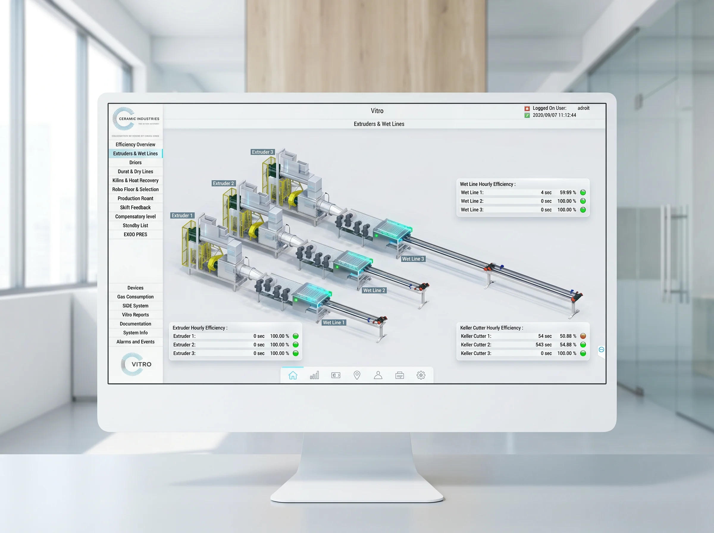 Ceramic Industries - production line detail